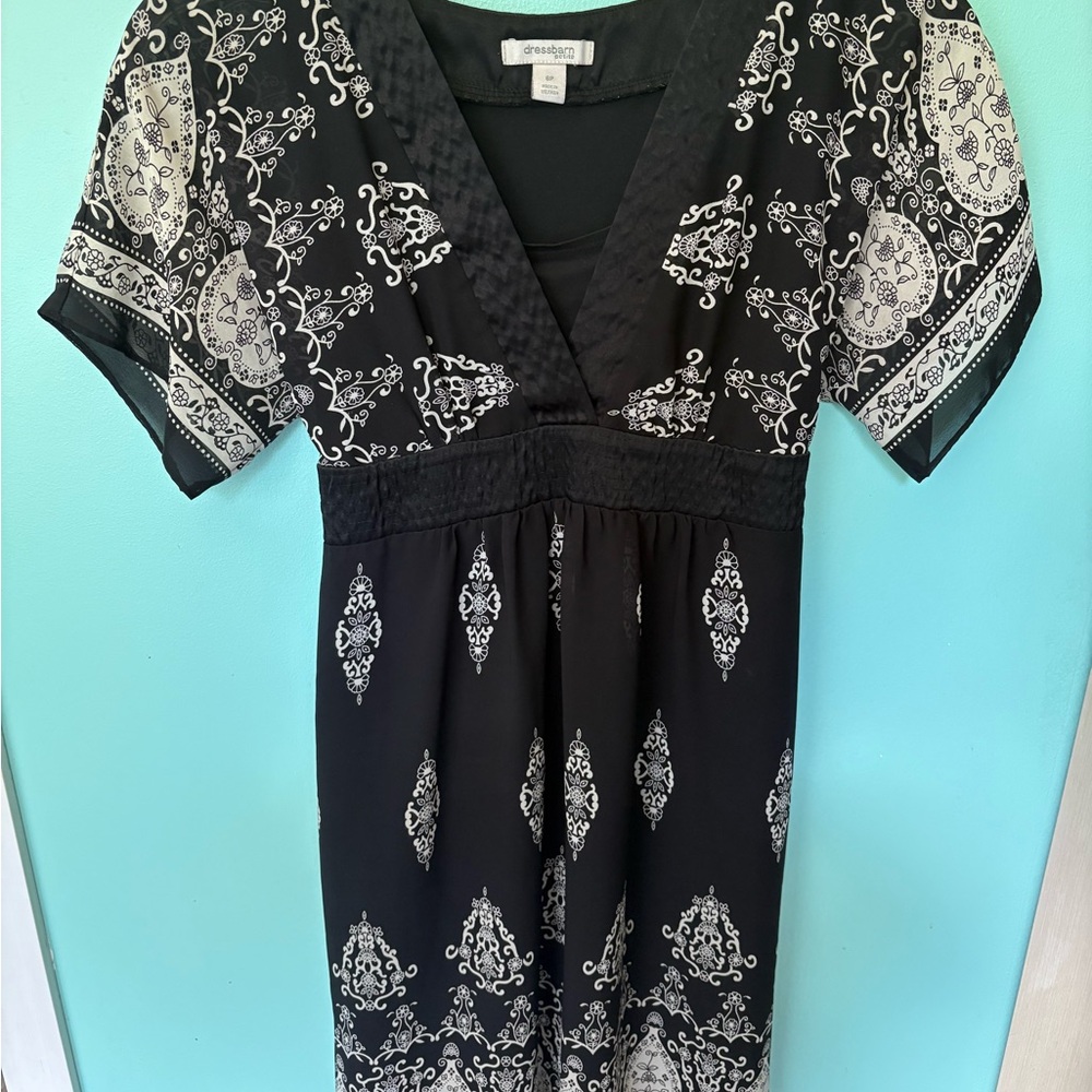Dressbarn Black and White Midi Dress